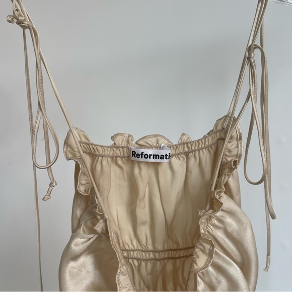 Reformation gold Viviana silk top, size S - Picture 3 of 3